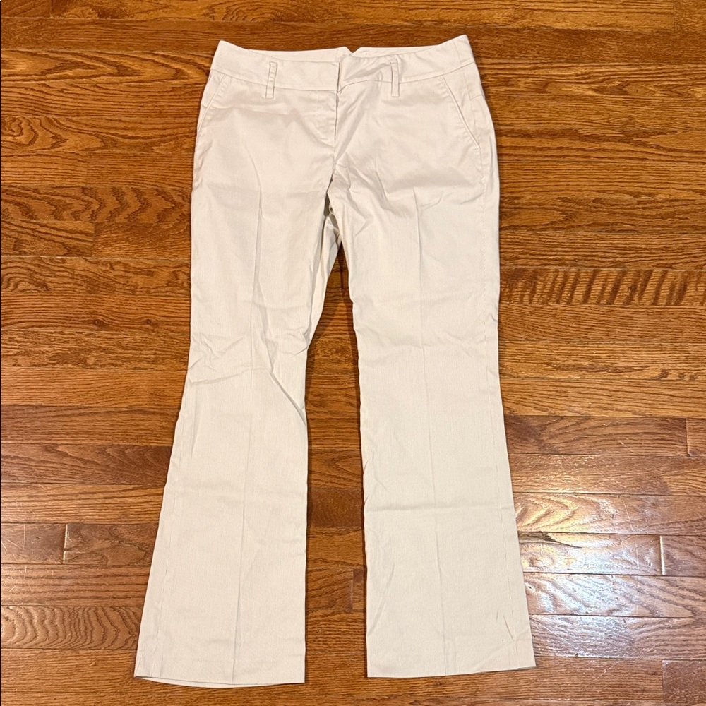 LOFT Cream Striped Pants